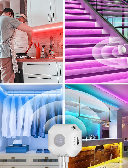 Closet 9.84ft MATICOD Motion Sensor Lights Indoor Under Bed RGB LED Light Strip With APP Control - Night Lights