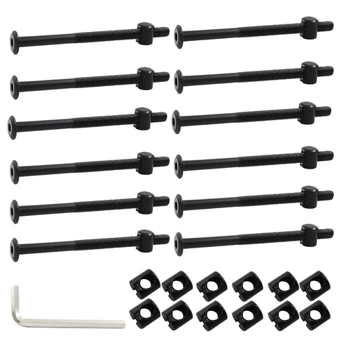 Jiozermi 12 Pcs M6 x 90mm Hex Socket Head Screws Bolts Barrel Nuts,