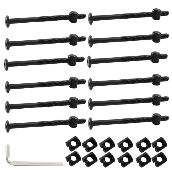 Jiozermi 12 Pcs M6 x 90mm Hex Socket Head Screws Bolts Barrel Nuts,