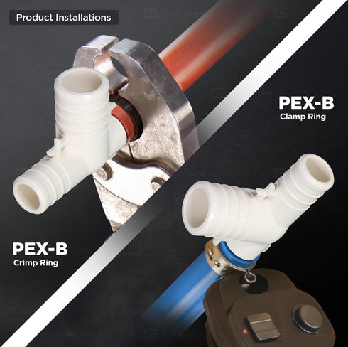 Supply Giant QQUF0100-5 Plastic PEX Poly Alloy Tee Barb Pipe Fitting | 1'' White (5 Pack)