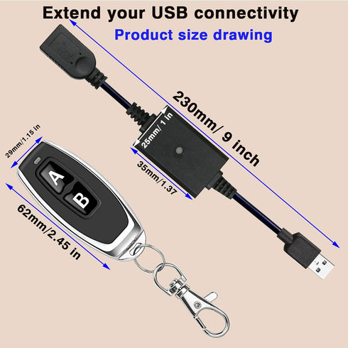 5V Switch,433MHz 2 1 DC USB Wireless Remote Control RF Relay Power Switch,Wall Penetrating On Off Control,Pre-Paired