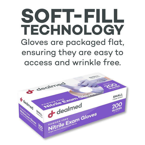 Dealmed Medical Exam Gloves - 200 Count Small Nitrile Disposable Gloves, Non-Irritating Latex Free for Medical Use
