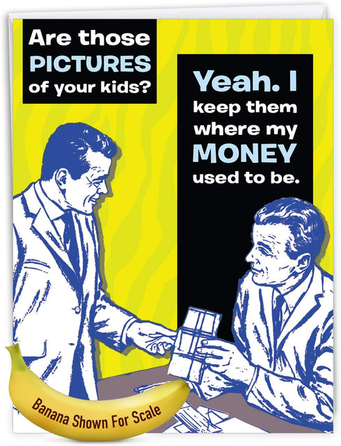 NobleWorks Jumbo Wallet J7353 - Funny Father's Day Card (8.5 x 11 Inch) - Big Appreciation Humor for Dads, Stepdads