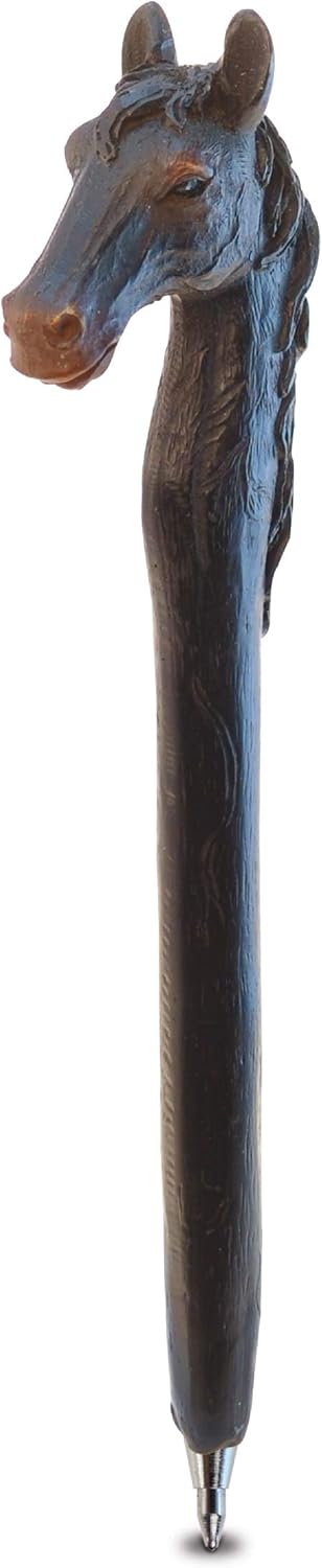 Planet Pens Horse Head Novelty Writing Pen, Cool Hand Ballpoint Pen with Unique Black Horse Head Design