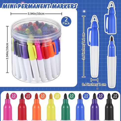 Ctosree 80 Pcs Mini Permanent Markers with Golf Keychain Clips for Nurses Badge, Fine Point Markers