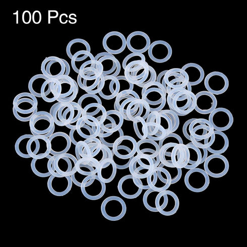 X AUTOHAUX Silicone O-Rings, VMQ Seal Gasket for Compressor Valves Pipe Repair, 10mm OD 7mm ID, White, Pack of 100