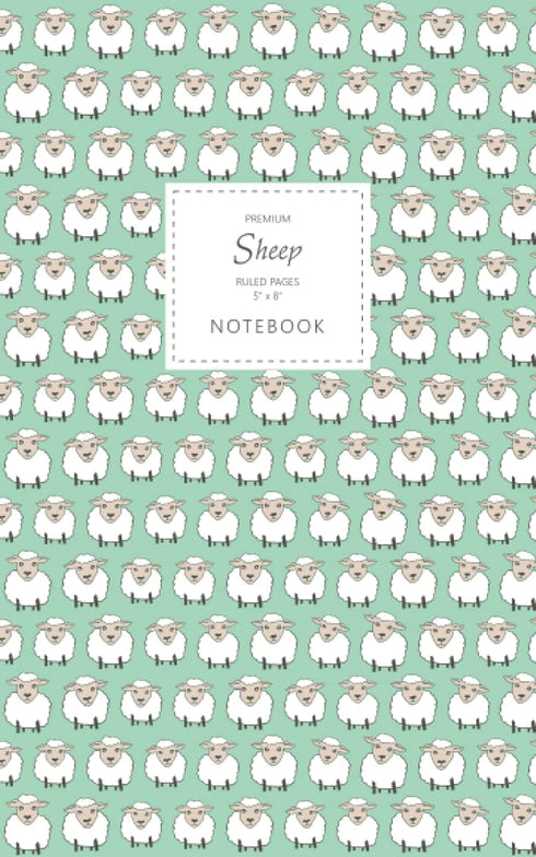 Sheep Notebook - Ruled Pages - Premium Green Edition, Fun Notebook with 96 Lined Pages, 5x8 Inches
