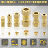 46pcs Brass Compression Tube Pipe Fittings Assortment Kit, 1/8" to 1/2" OD Compression Union Connector & Sleeves