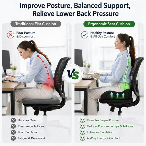 Tailbone CXC Memory Foam Seat Cushions for Office Chair Pressure Relief Seat Cushion for Desk Chair, Car, Wheelchair