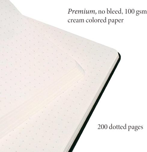 Hardcover Dotted Journal, A5 Size (8.3" x 5.4"), 100 gsm Thick College Dotted Paper - Daily Writing Notebook for