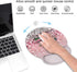 Ergonomic Mouse Pad Wrist Support Set, Pink Glitter Inspirational Quote Wrist Rest Pad with Coasters for Home Office