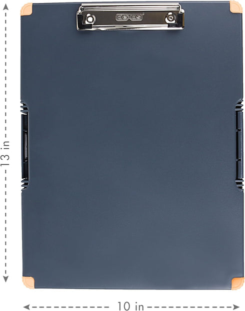 Dexas Duo Clipcase, Portable Double Sided Clipboard Design, 13”x10” Gray/Orange, Office Supplies for Nursing, School,
