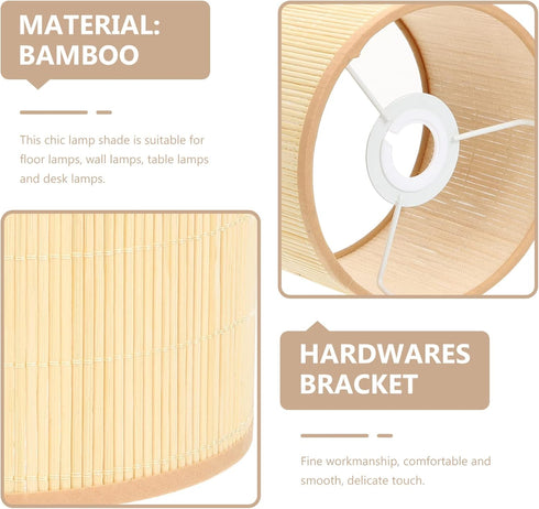 Zerodeko Drum Lamp Shade Elegant Weave Design for Table and Floor Lamps Compatible Decor Accent for Living Room
