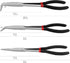 Set 3-Piece, Amazon Basics Extra Long Reach Needle Nose Pliers Tool for Narrow Spaces, Versatile, Black