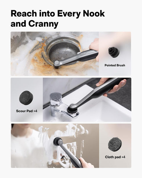 16 HOTO PCS Replacement Brush Heads for Wand Grout Brush, Suitable Electric Scrubber Only, Cordless Spin Scrubber