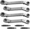 4 PCS HVAC Service Wrench Tools, Ratcheting Curved Wrench Set for Equipment Repair