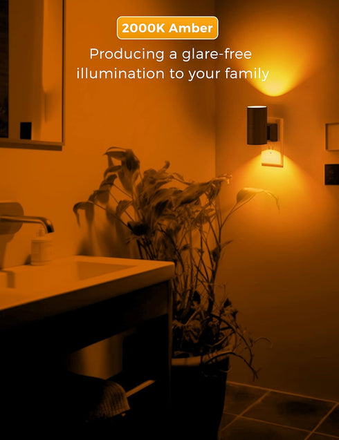 Dimmable 0-100LM, 2 Pack L LOHAS LED Night Light, Amber Nightlight, Night Light, Light Sensor, Yellow Nightlight, Sleep
