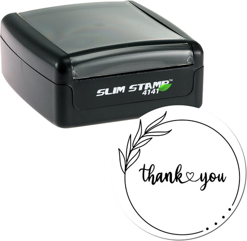 Packages, 1-5/8" Personalized Thanks Custom Stamp for Small Business - Pre-Inked Elegant Gratitude Pre-Inked Thank You
