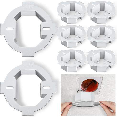 4 Pcs Round Electrical Box Extender, Plastic Ceiling Outlet Light Box Extender for 3.5" 4" Boxes