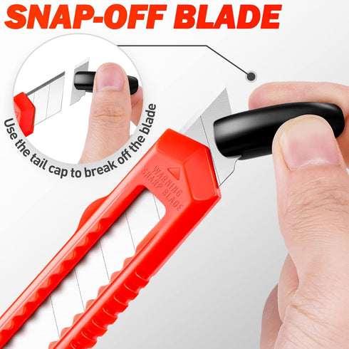 DIYSELF 14 Pack Retractable Box Cutter Knife with 18mm Wide Utility Blades for Home and Crafts