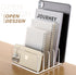 SANRUI Clear Desktop File Organizer, 5 Compartments Acrylic Document Sorter for Office, Home, School