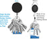 Selizo 4 Pieces Heavy Duty Retractable Badge Holder ID Badge Reel with Keychain Ring Clip