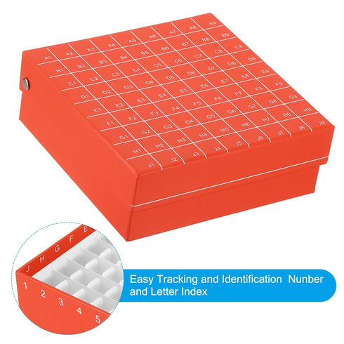 PATIKIL Cardboard Freezer Box, 2Pcs 81 Places Tube Rack for 1.5/1.8/2.0ml Micro Centrifuge Tubes