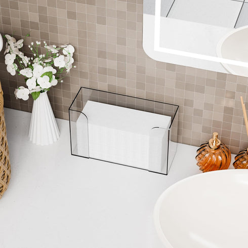Countertop,11 Acrylic Clear Paper Towel Dispenser Long Multifold Paper Towel Dispenser and Napkin Dispenser