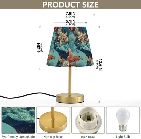 Yasala Ocean Table Lamp Coral Gorgeous Sealife LED Night Light Minimalist Bedroom Reading Dorm Nightstand Desk Lamp