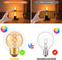 Dimmable E26 G16.5 Bulb 25W 3W Bulbs,G16.5/G50 Bulbs Bulbs 2200K,180LM,6 Pack Vintage Amber LED Light Equal Short Light