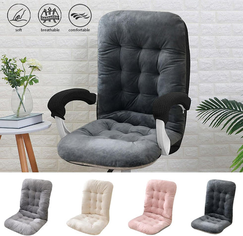 ZeawIEsvbyt Rocking Chair Seat Cushion Velvet High Back Pad Fluffy Couch Back Cushion with Straps for Office, Patio