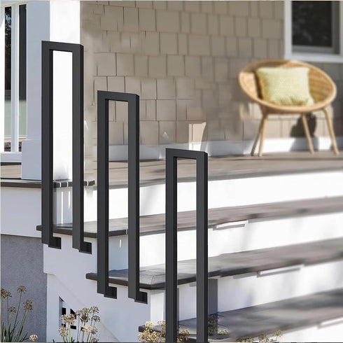 PAUANI Rod(L-35CM) Stair Handrails Railing Kit - Balusters Indoor/Outdoor, L/U Type Wrought Iron Stair Handrail