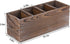 WuGeShop Wood Remote Control Holder - 4 Compartments Rustic Wooden Table Caddy for TV Remote, Phones, Stationery,