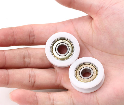 5PCS Nylon Round Plastic Pulley U Groove Track Roller Bearing Pulleys, 8x30x10mm