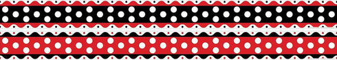 Barker Creek Double-Sided Border, Just Dotty Border for Bulletin Boards, Reception Areas, Halls, Break Rooms, Office Products, Classroom Decor, 3” x 35’ (980),Black by BARKER CREEK