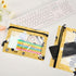 Gredecor 3 2 Pack Custom Binder Pencil Pouch Ring for School Office Yellow Bees Honey Honeycombs Personalized Zipper