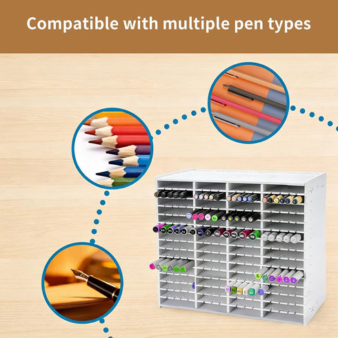 AOPOKOLGG 270 Marker Organizer, Slots Marker Holder Organizer Marker Storage with Divider Art Marker Rack for Pencils