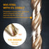 POWERTEC 1/2" Cobalt Drill Bits, 2 Pack, 6" Length, M35 HSS Jobber Length Twist Bits for Wood, Metal