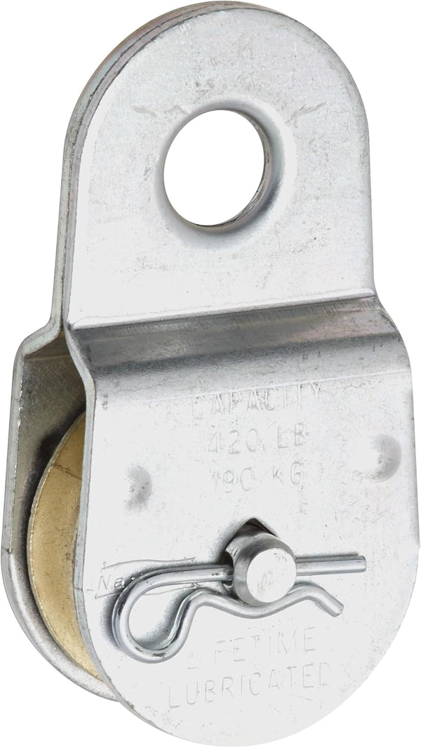 National Hardware N195-800 Fixed Single Pulley, Zinc Plated, 1-1/2", 3213BC