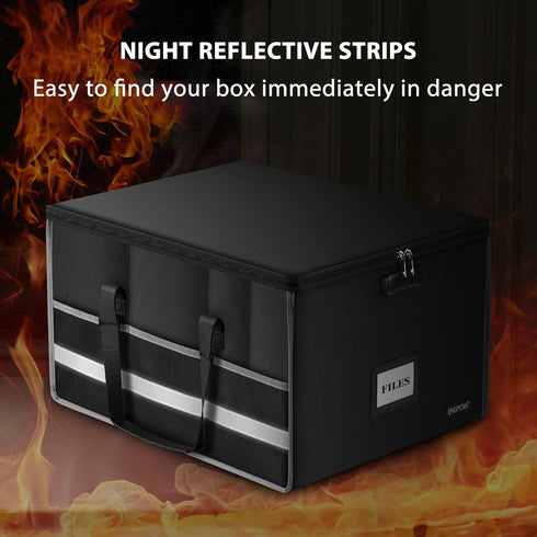 ENGPOW File Box with Lock, Fireproof Document Storage Organizer Box with Inserts for Hanging Letter and Legal Folders