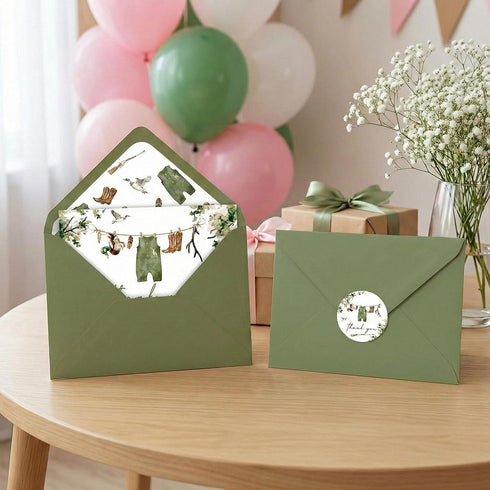 Loyoot 50 Pack Mallard Duck Baby Shower Thank You Cards with Envelopes Stickers, Duck Thank You Notes, Greeting Cards
