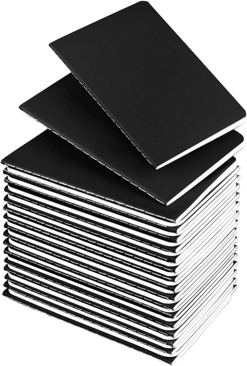 Mini Notepads Bulk - 36 Pack Small Journal Pocket Notepad with Black Cover, 3.5 x 5.5 Inches, 30 Sheets/60 Pages