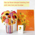 ALBUMAX 3D Pop Up Flower Bouquet Greeting Card with Colorful Vase, Cute Booming Sunflowers Roses Bouquet Birthday Gift