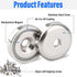 20Pcs Holes,0.63"(16mm) Countersunk Super Strong Round Base Cup Neodymium Magnets with Ring Rare Earth Magnets Heavy