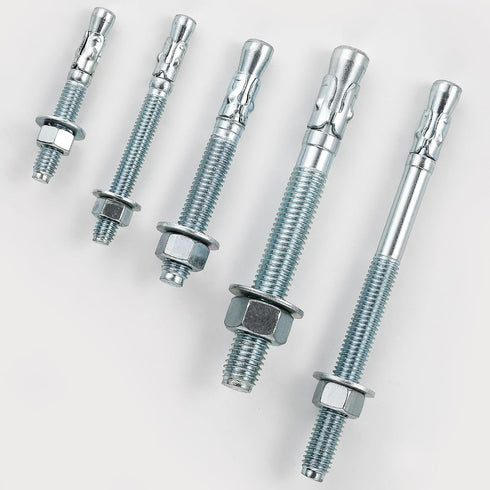 3/8x4" 30Pcs Standard Fasteners for Heavy-Duty Zinc Wedge Anchors for Cement and Concrete