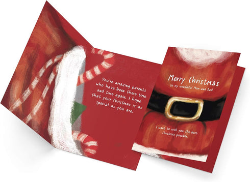 Prime Greetings Christmas Card for Mom and Dad, Eco-Friendly, Packaged in Protective Mailer