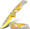 Pocket Knife for Men, Cool Folding Knife with 3D Embossed Bald Eagle, Great EDC Gift for Outdoor Survival