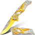 Pocket Knife for Men, Cool Folding Knife with 3D Embossed Bald Eagle, Great EDC Gift for Outdoor Survival