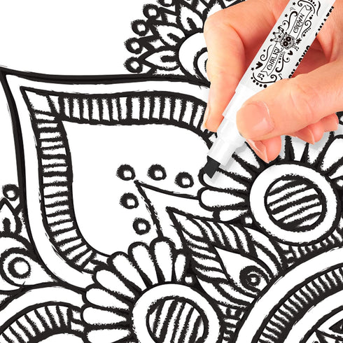 CHALKY CROWN Liquid Chalk Marker Pen - Dry Erase Marker for Chalkboard Signs, Windows, Glass, 6mm Reversible Tip