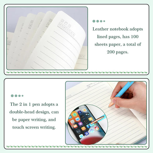 Glenmal 12 Sets Team Appreciation Gifts, A5 Leather Journals with Pen, Inspirational Gift for Teacher, Employee,